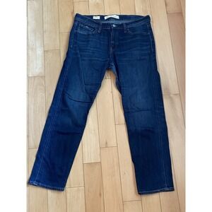 Gap 1969 Best Girlfriend Jeans Womens 28 Blue Stretch Selvedge Dark Wash Denim